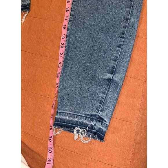 Good American Good Waist High-Rise Skinny Jeans Size 12/31 Distressed Hem Womens - Picture 8 of 12